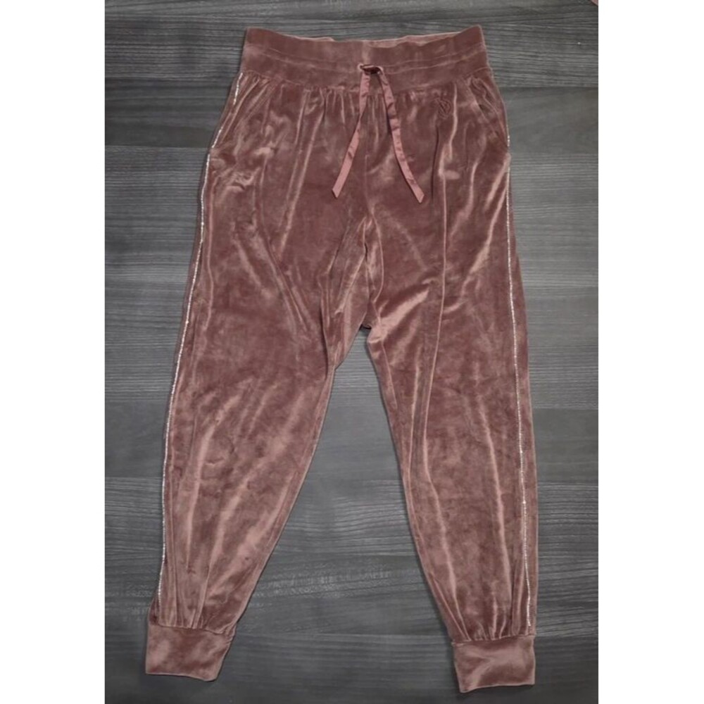 Victoria's Secret Maeve Pink Velour Jogger Pants Size Medium Elastic Waist